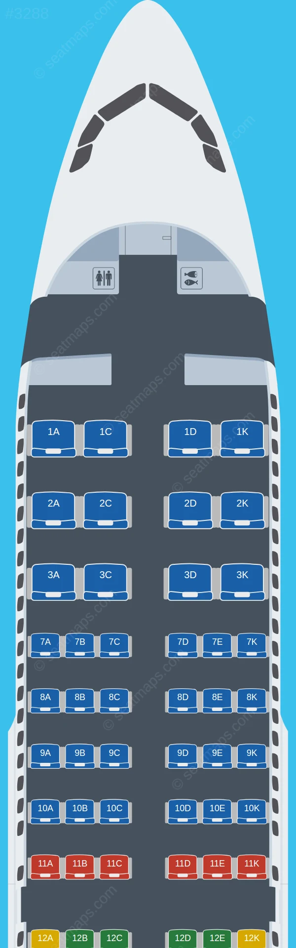 Avianca Airbus A319-100 V.1 seatmap preview