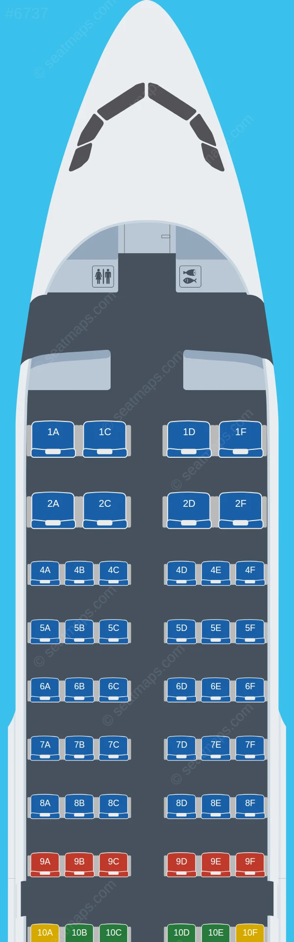 Myanmar Airways International Airbus A319-100 V.1 seatmap preview