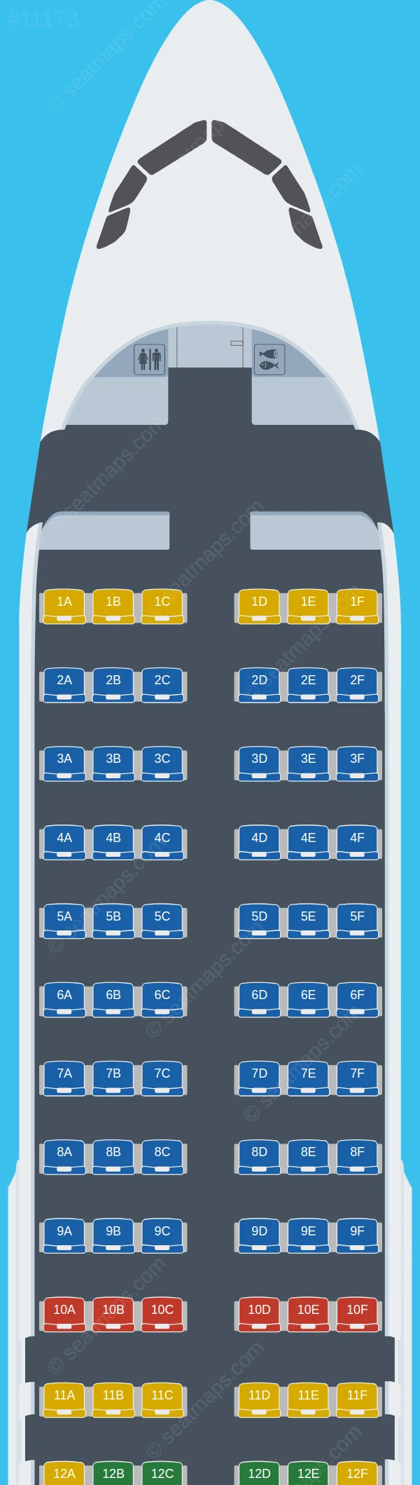 Fly Jinnah Airbus A320-200 seatmap preview
