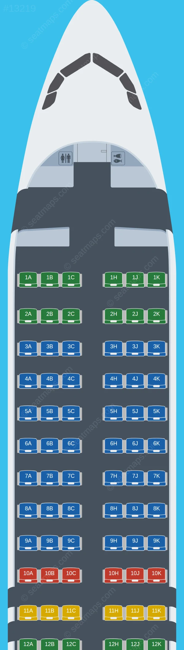 Sun PhuQuoc Airways Airbus A320neo seatmap preview