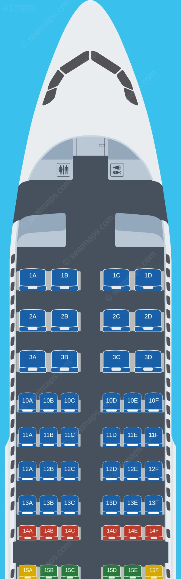 Delta Airbus A319-100 seatmap preview