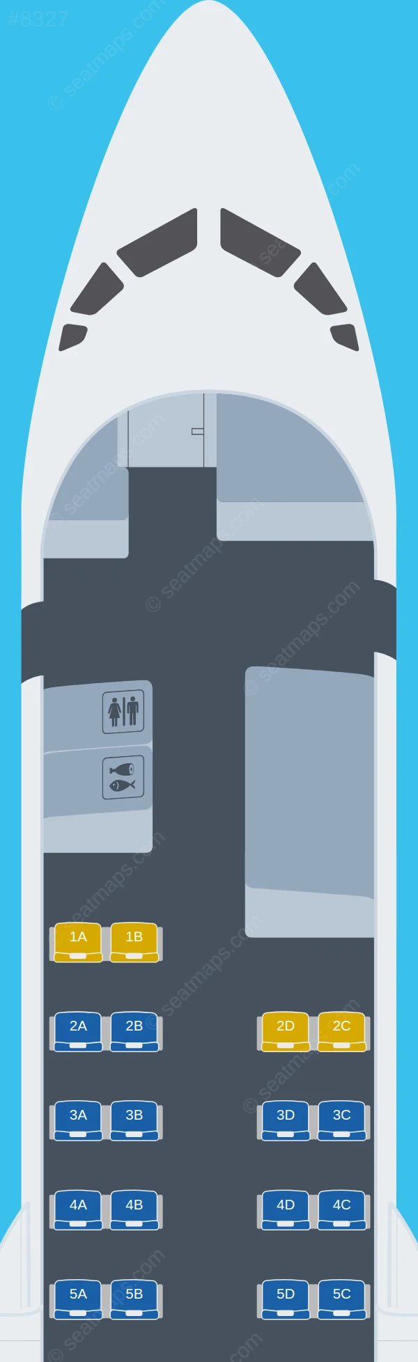 Skyward Airlines Fokker 50 seatmap preview