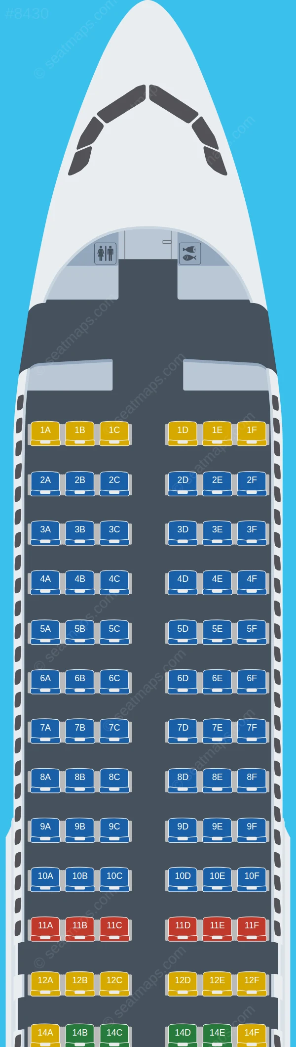 Allegiant Air Airbus A320-200 V.1 seatmap preview
