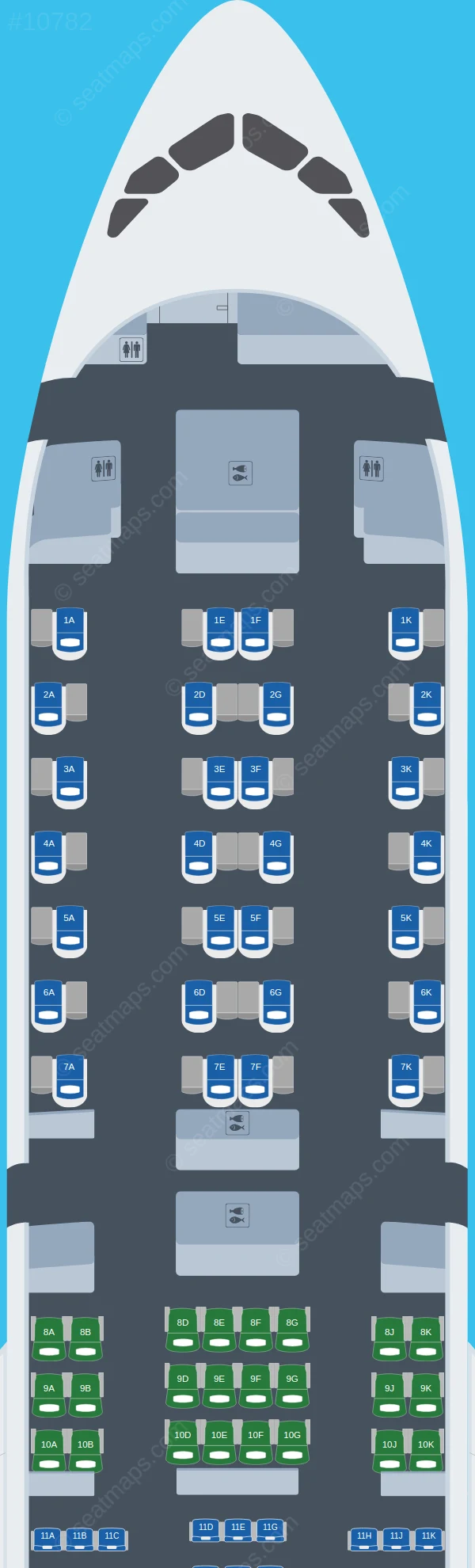 Turkish Airlines Airbus A350-900 V.3 seatmap preview
