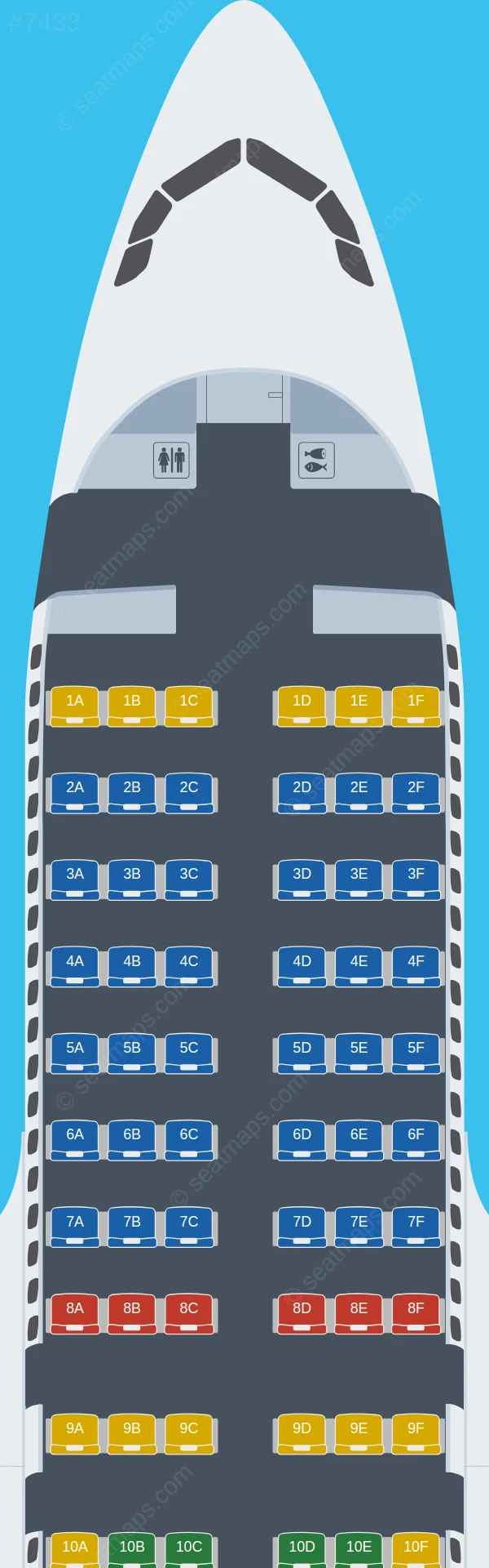 Volotea Airbus A319-100 V.2 seatmap preview