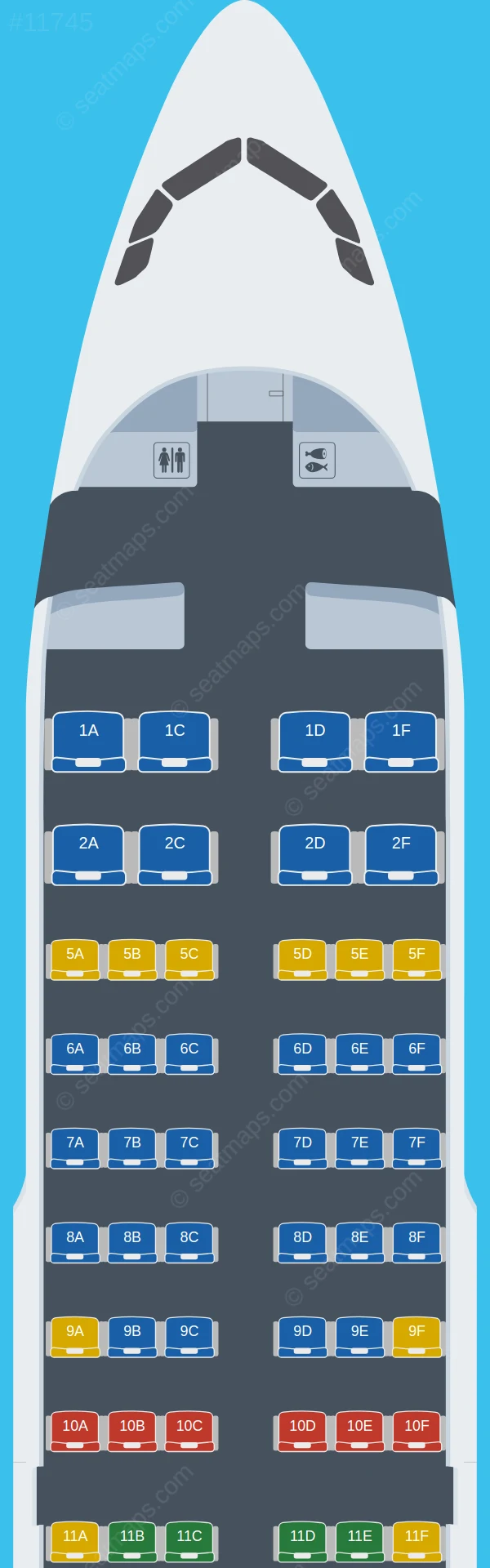 Xizang Airlines Airbus A319neo seatmap preview