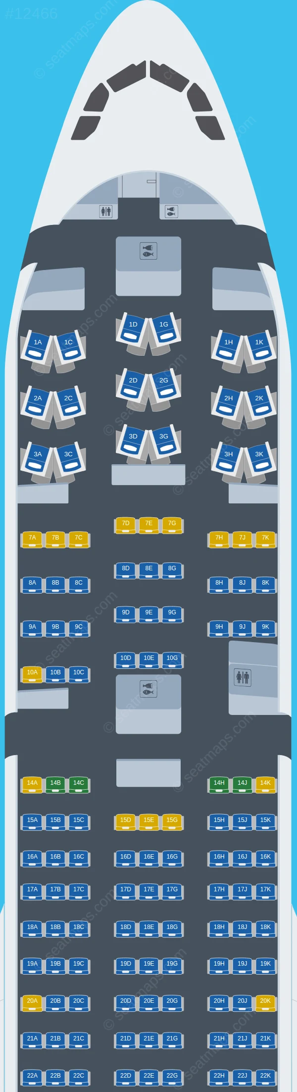 Thai AirAsia X Airbus A330-300 V.5 seatmap preview