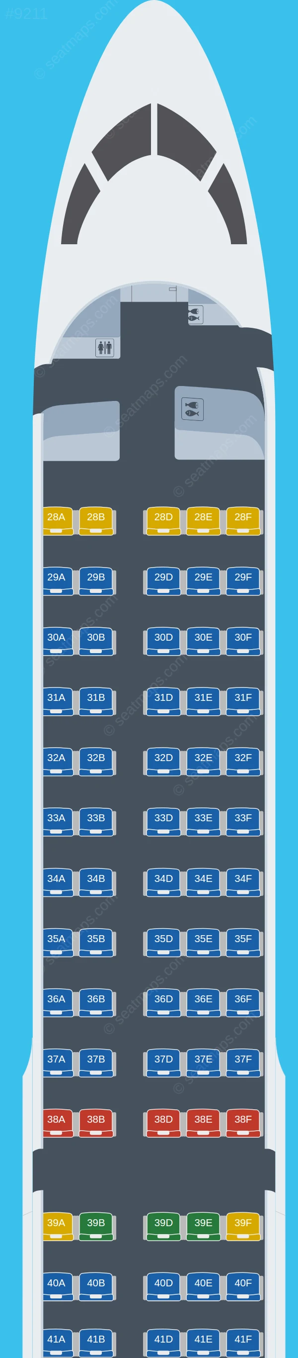 Korean Air Airbus A220-300 seatmap preview