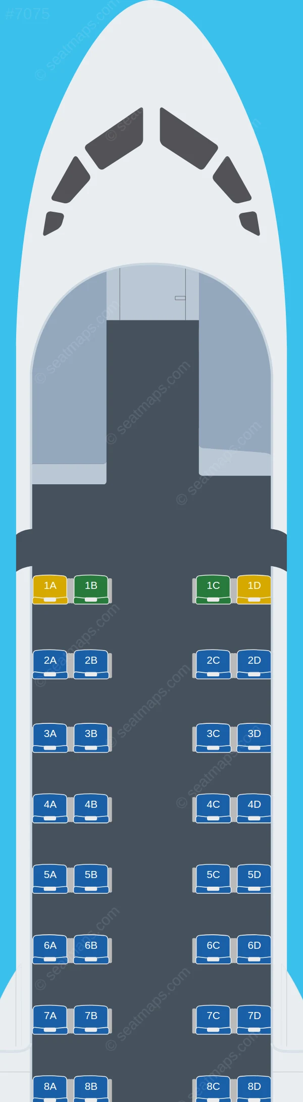 Overland Airways ATR 72-200 seatmap preview