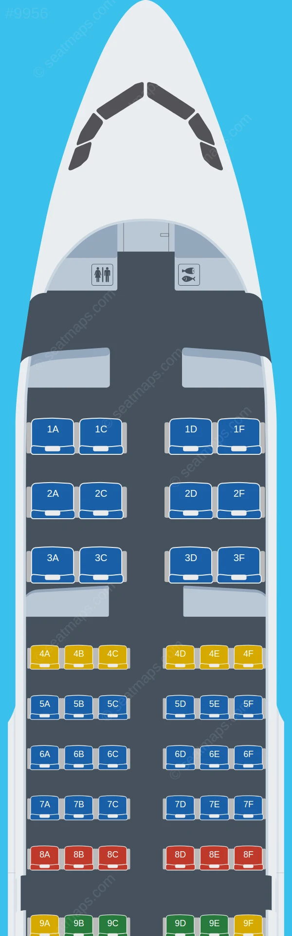 Iran Air Airbus A319-100 seatmap preview