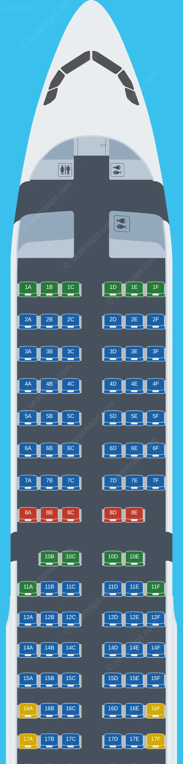 Aegean Airlines Airbus A321-200 seatmap preview