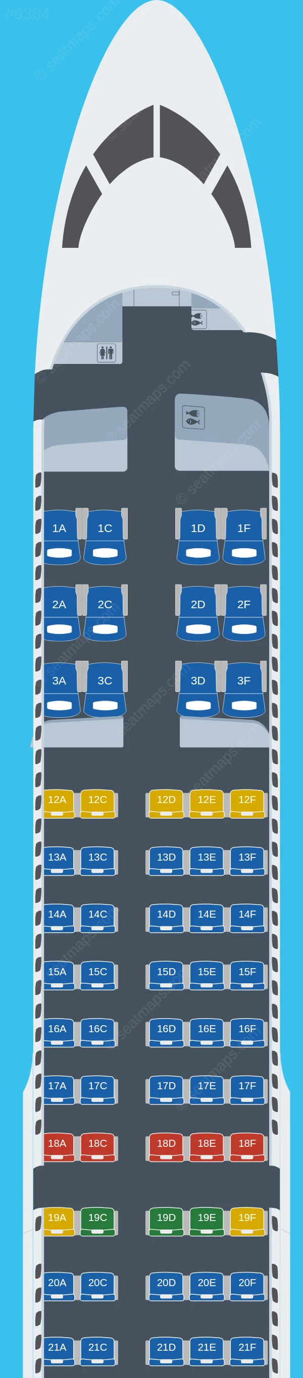 Air Canada Airbus A220-300 seatmap preview