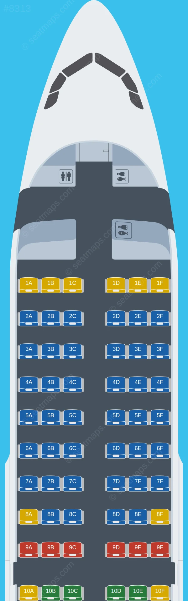SAS Airbus A319-100 seatmap preview