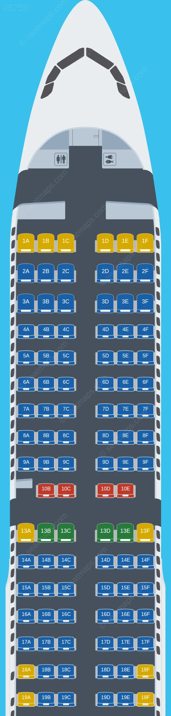 Frontier Airlines Airbus A321-200 seatmap preview