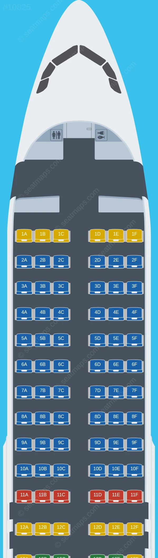 Fly All Ways Airlines Airbus A320-200 seatmap preview