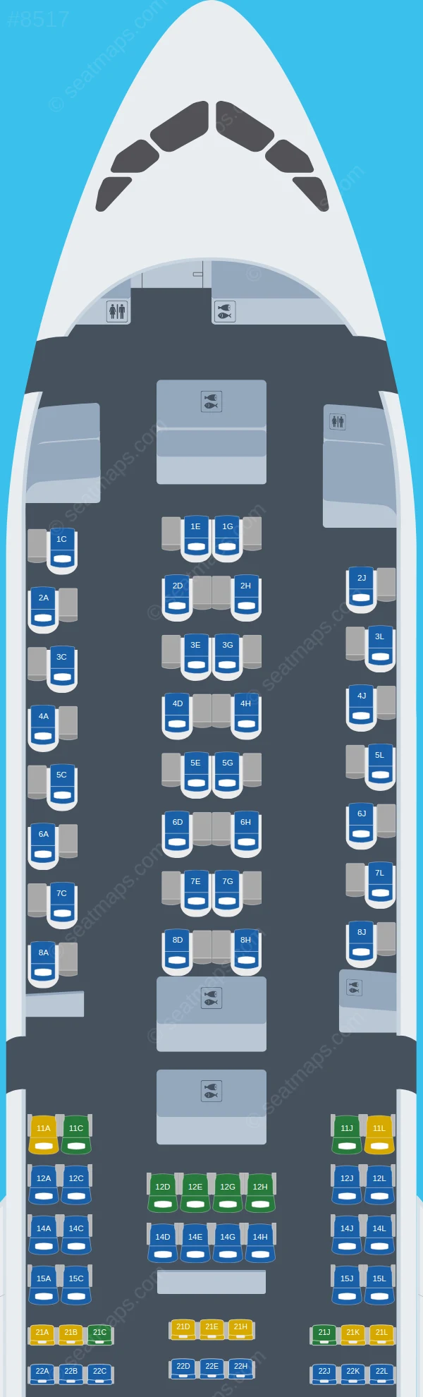 Iberia Airbus A350-900 V.1 seatmap preview