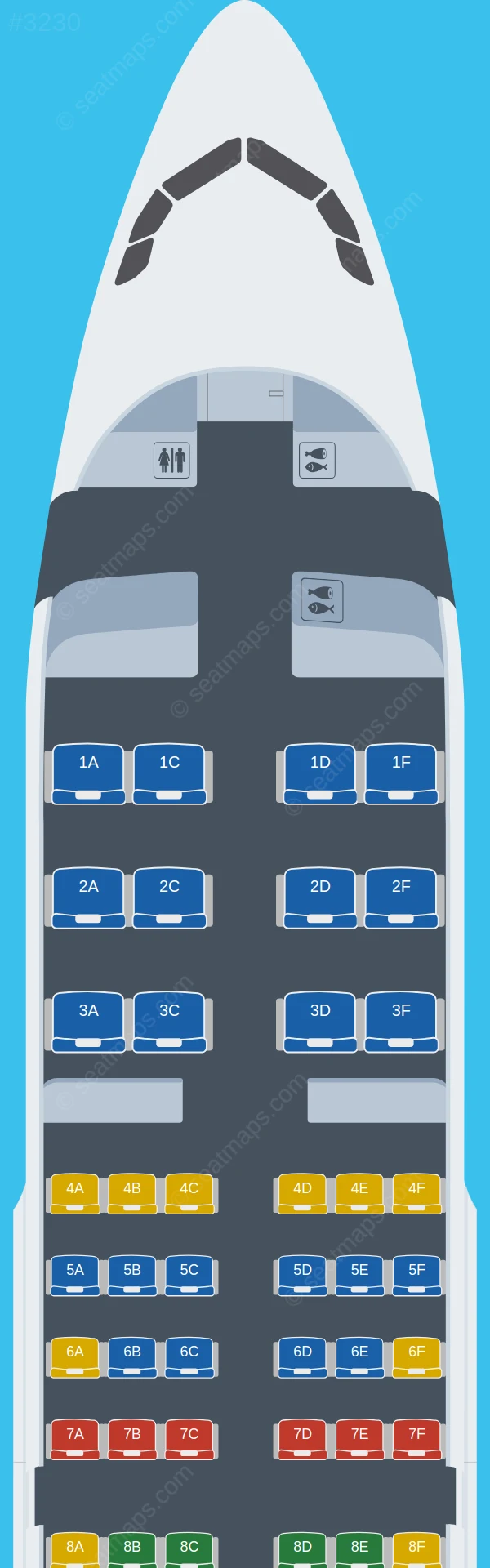 Bangkok Airways Airbus A319-100 V.3 seatmap preview