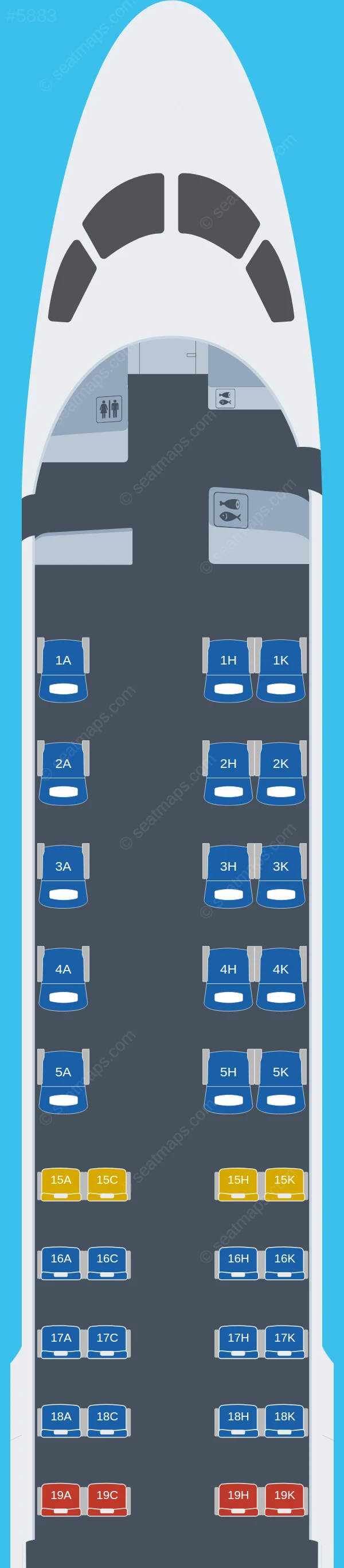 Japan Airlines - JAL Embraer E190 seatmap preview