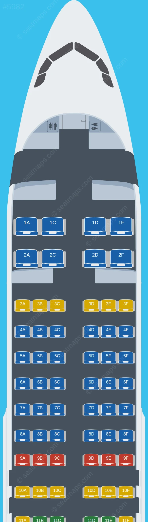 Nepal Airlines Airbus A320-200 seatmap preview