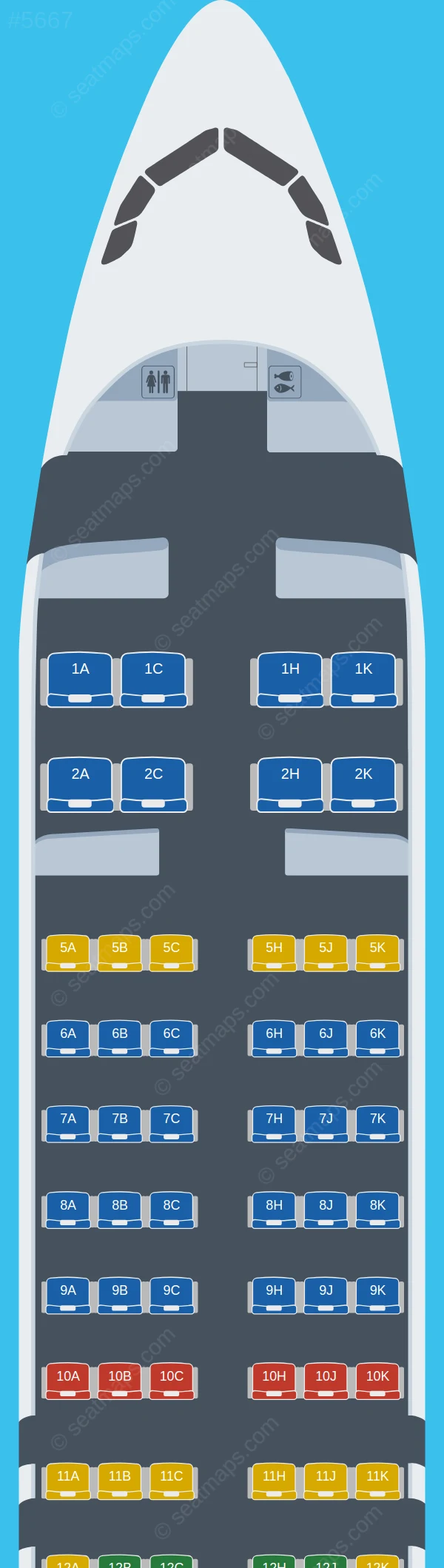 ANA - All Nippon Airways Airbus A320neo seatmap preview