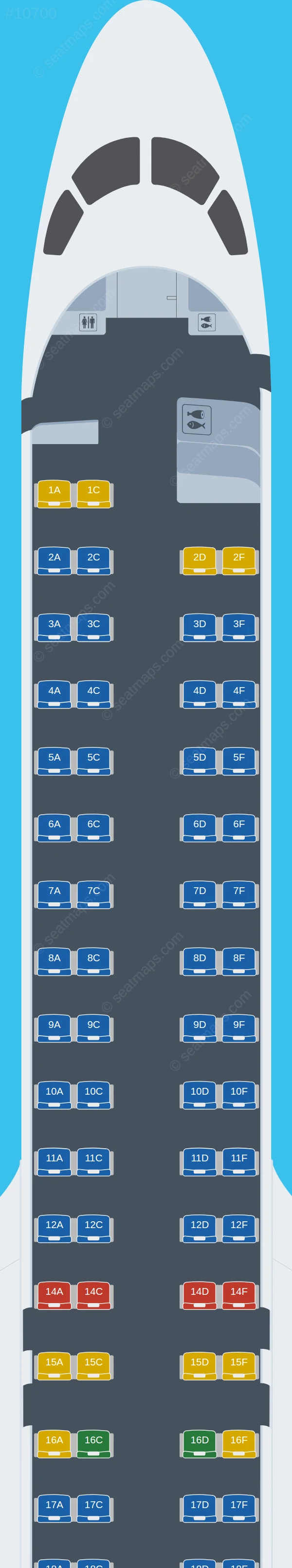 Helvetic Airways Embraer E195 E2 seatmap preview