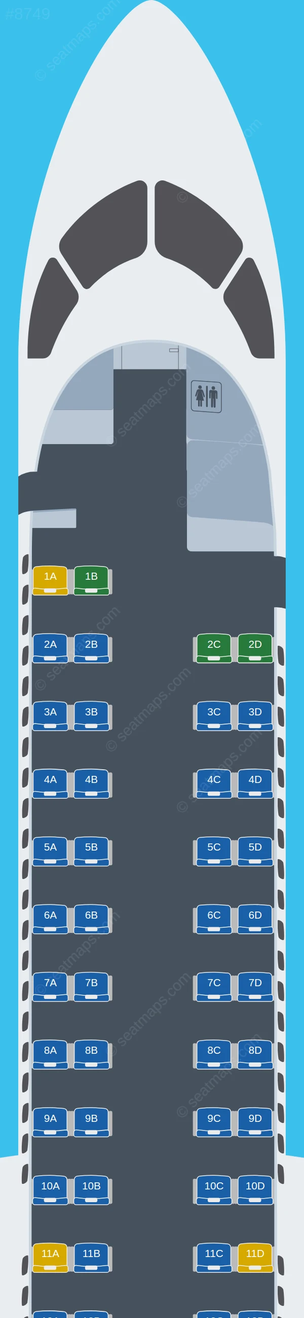 Sunstate Airlines De Havilland Q400 seatmap preview