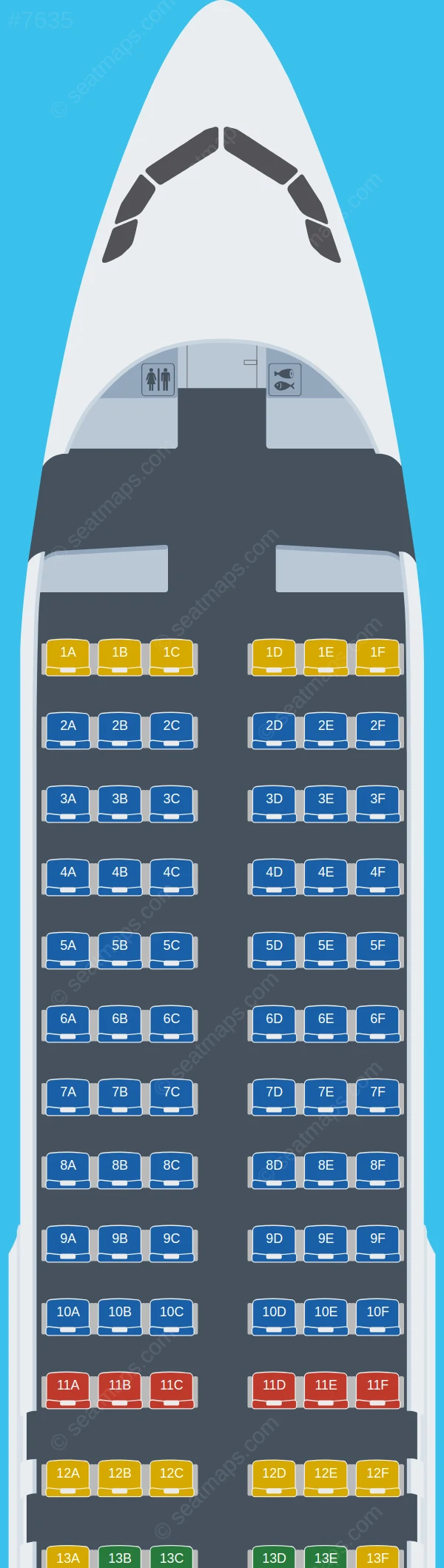 GX Airlines Airbus A320-200 seatmap preview