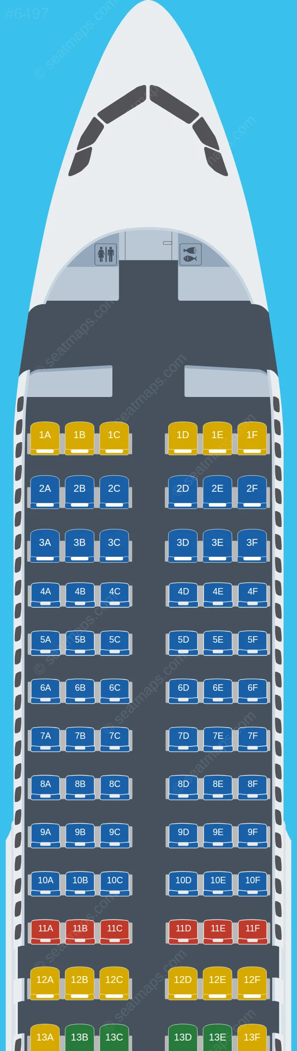Frontier Airlines Airbus A320-200 V.2 seatmap preview