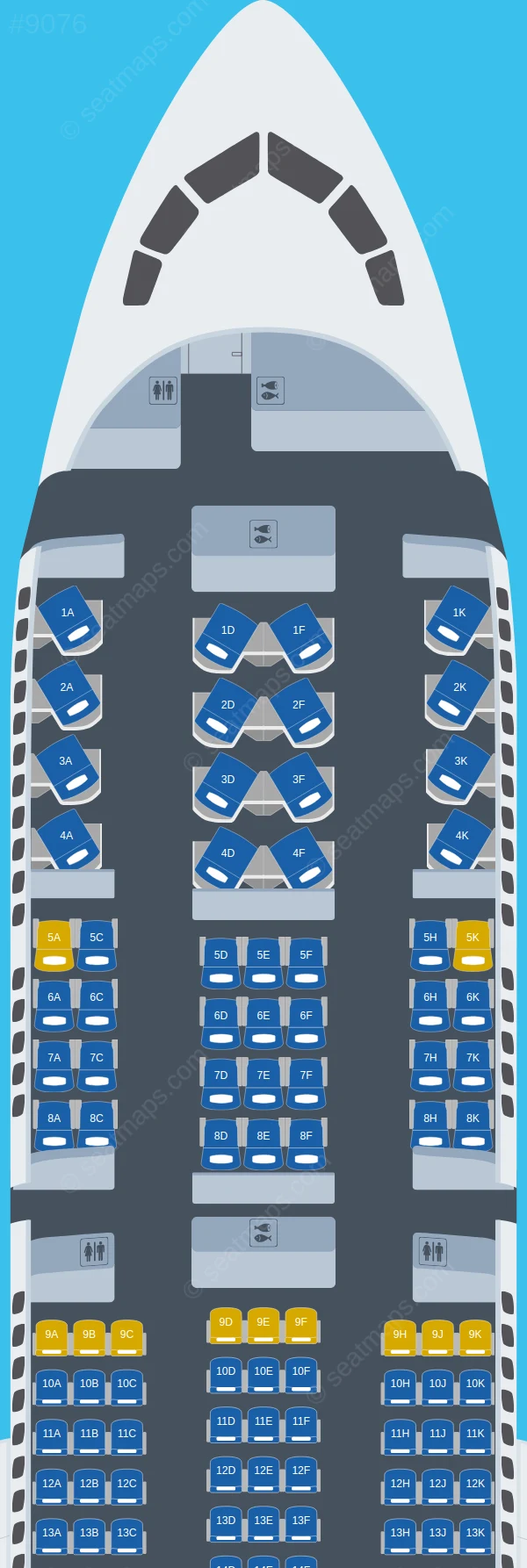 WestJet Boeing 787-9 seatmap preview