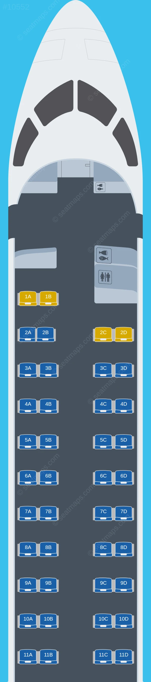 Ibom Air Bombardier CRJ900 seatmap preview