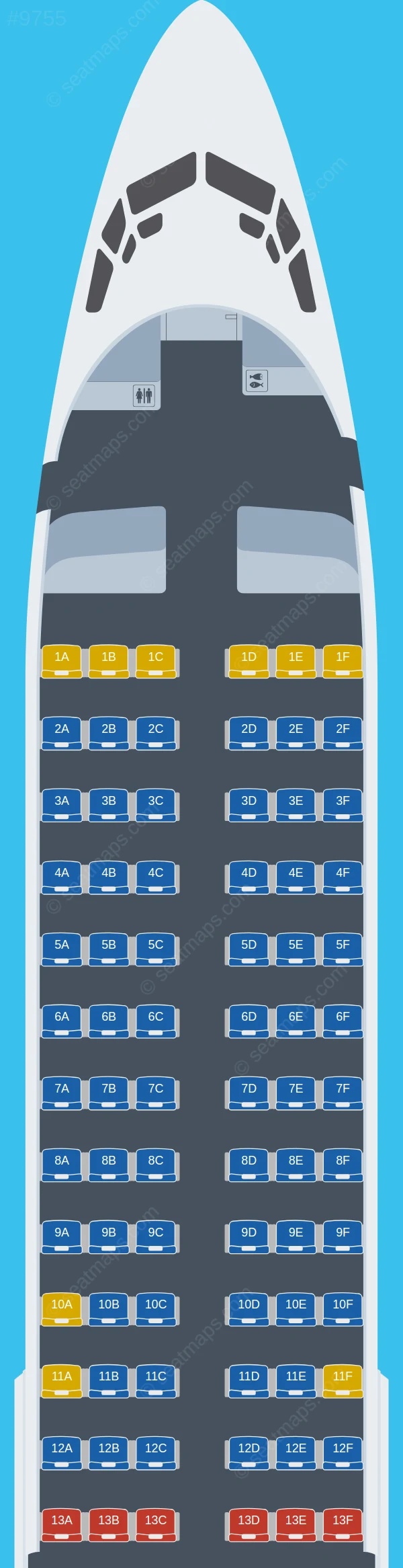 Ukraine International Airlines Boeing 737-800 seatmap preview