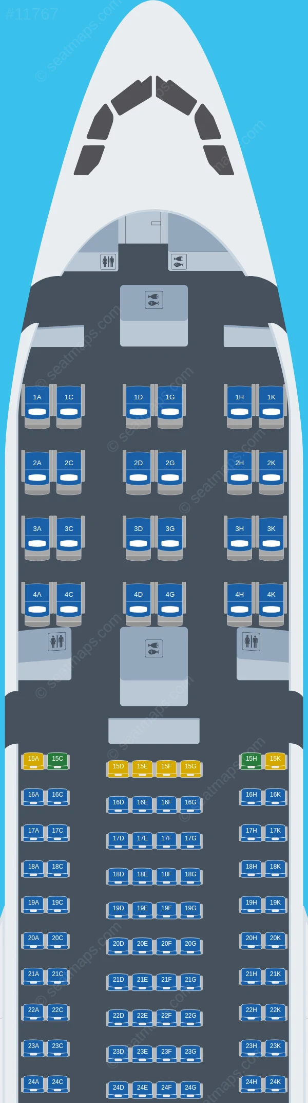 Hi Fly Malta Airbus A330-200 V.4 seatmap preview