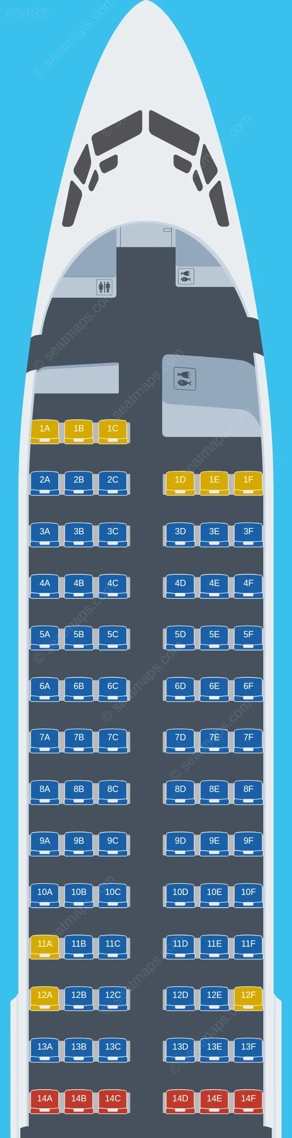 Blue Bird Airways Boeing 737-800 seatmap preview