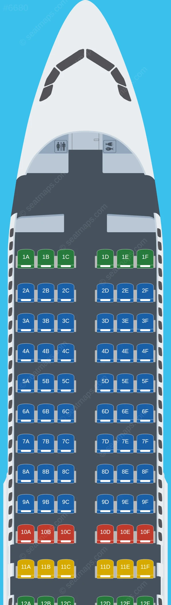 TAP Air Portugal Airbus A320-200 seatmap preview