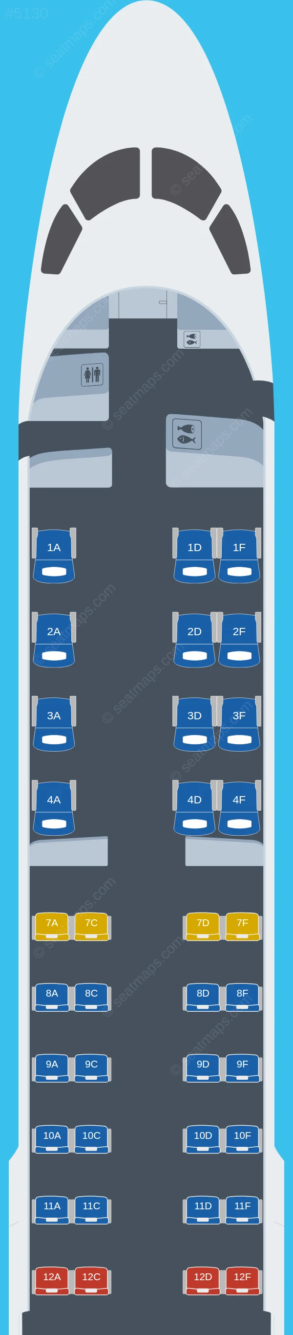 Royal Air Maroc Embraer E190 seatmap preview