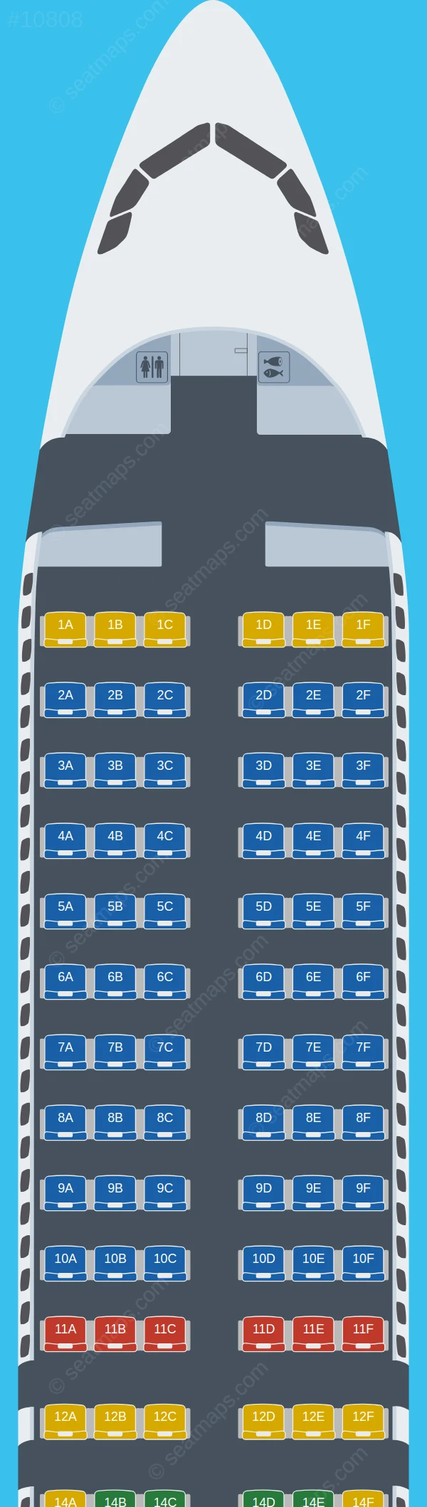 JetSMART Airbus A320neo seatmap preview