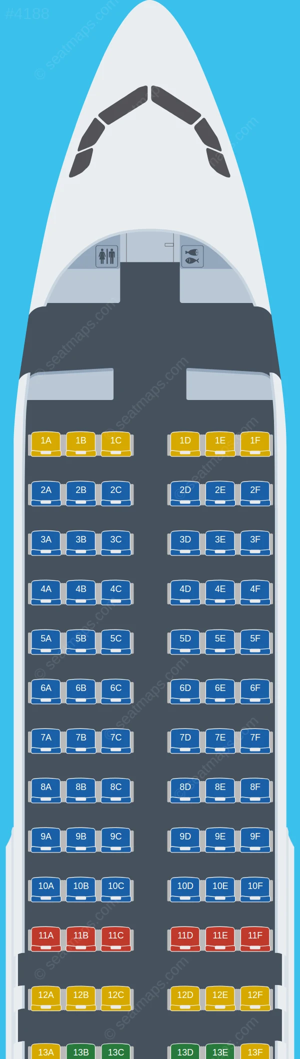 Peach Airbus A320-200 seatmap preview