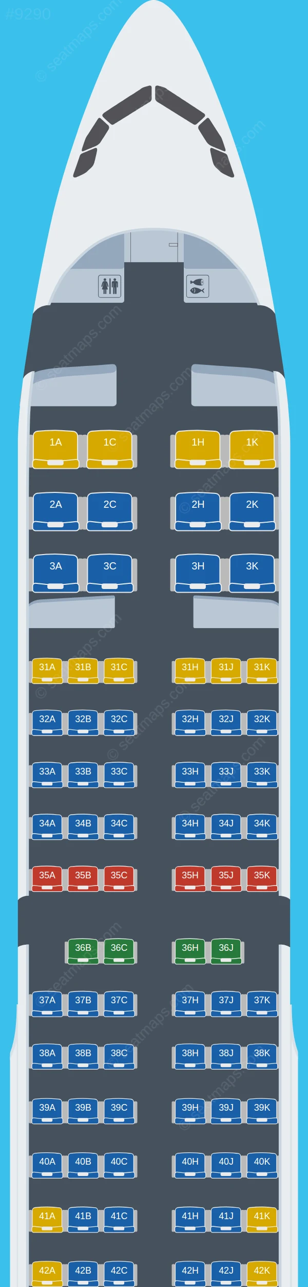 Sichuan Airlines Airbus A321-200 V.2 seatmap preview
