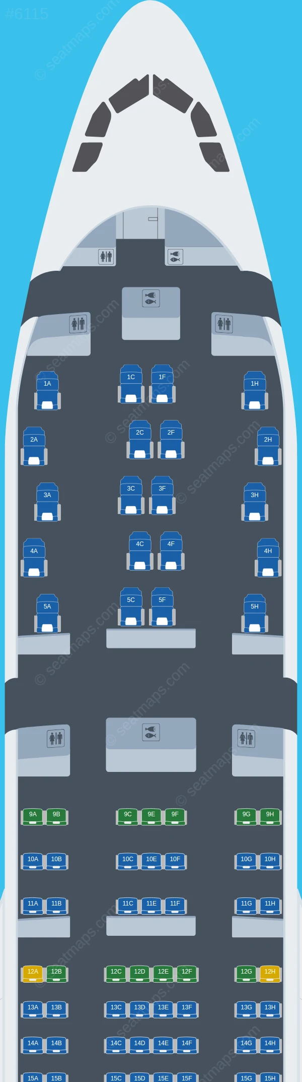 RwandAir Airbus A330-200 V.1 seatmap preview