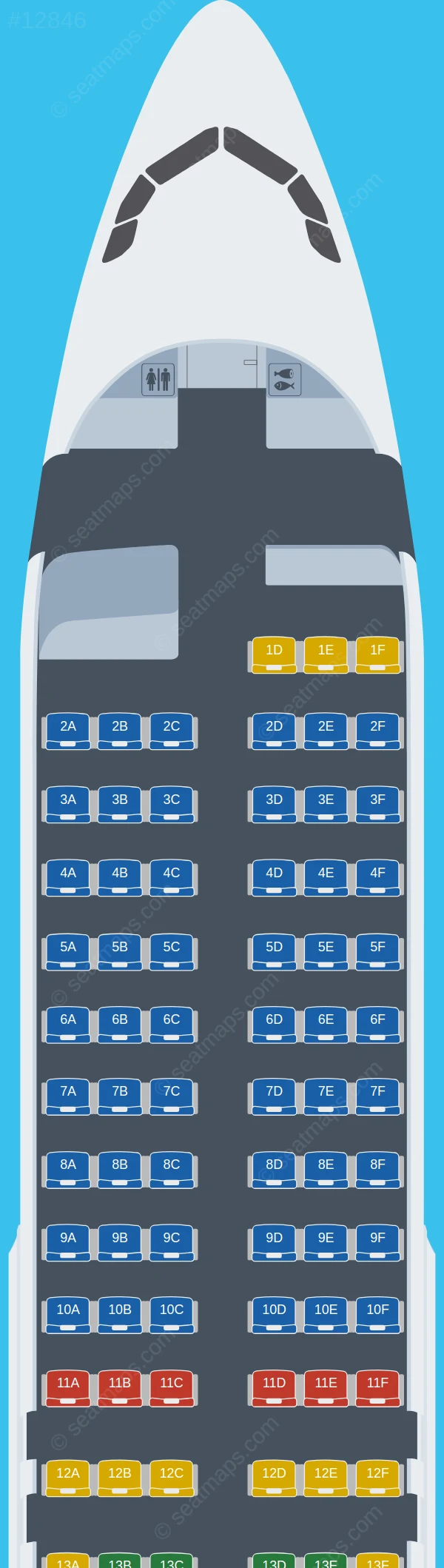 South African Airways Airbus A320-200 V.5 seatmap preview