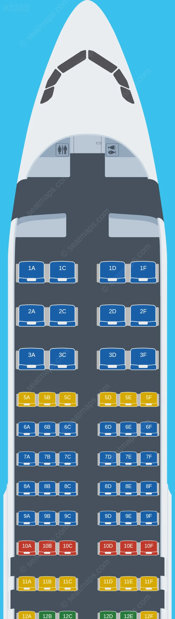 Iran Air Airbus A320-200 seatmap preview
