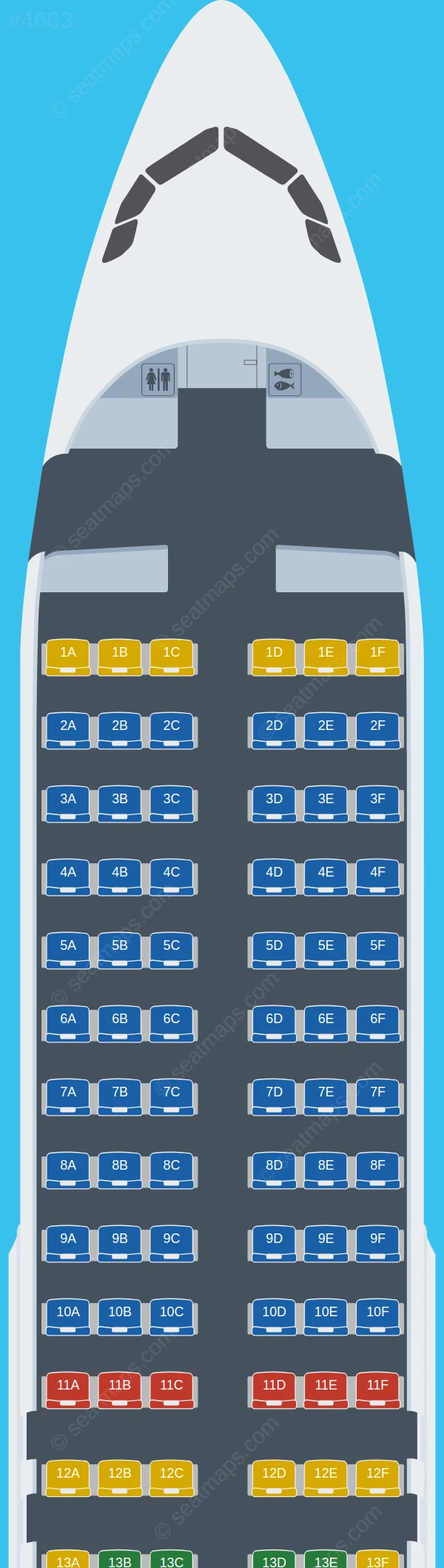 Iberojet Airbus A320-200 seatmap preview