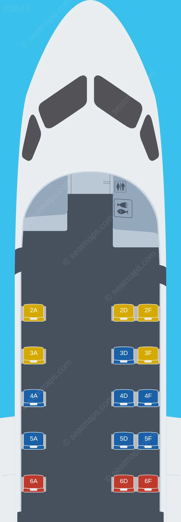 Pacific Coastal Airlines Saab S340 V.1 seatmap preview