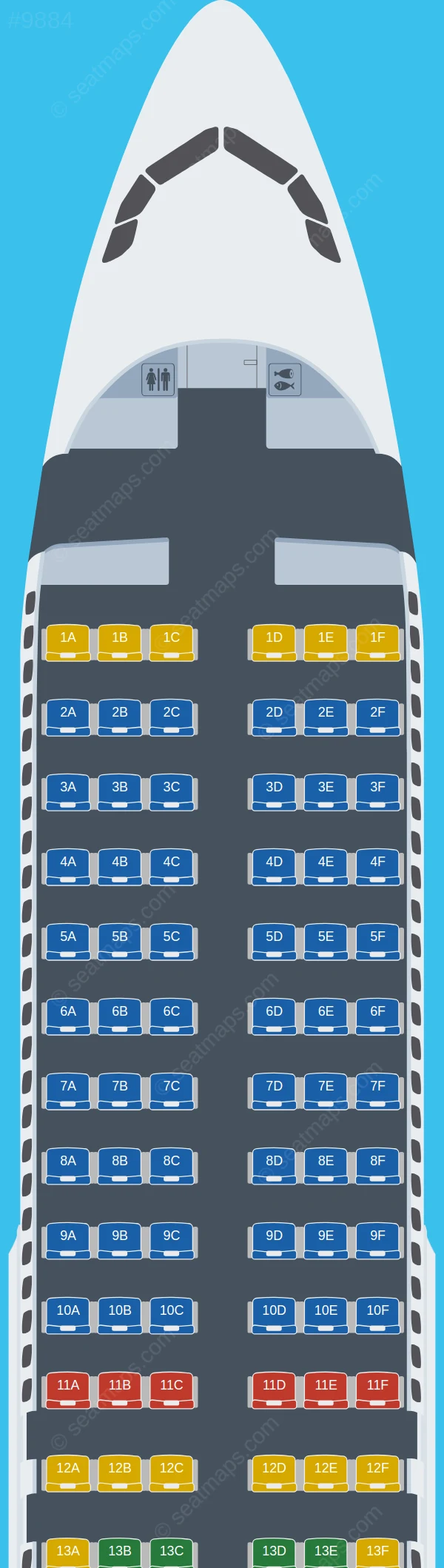 Volotea Airbus A320-200 seatmap preview