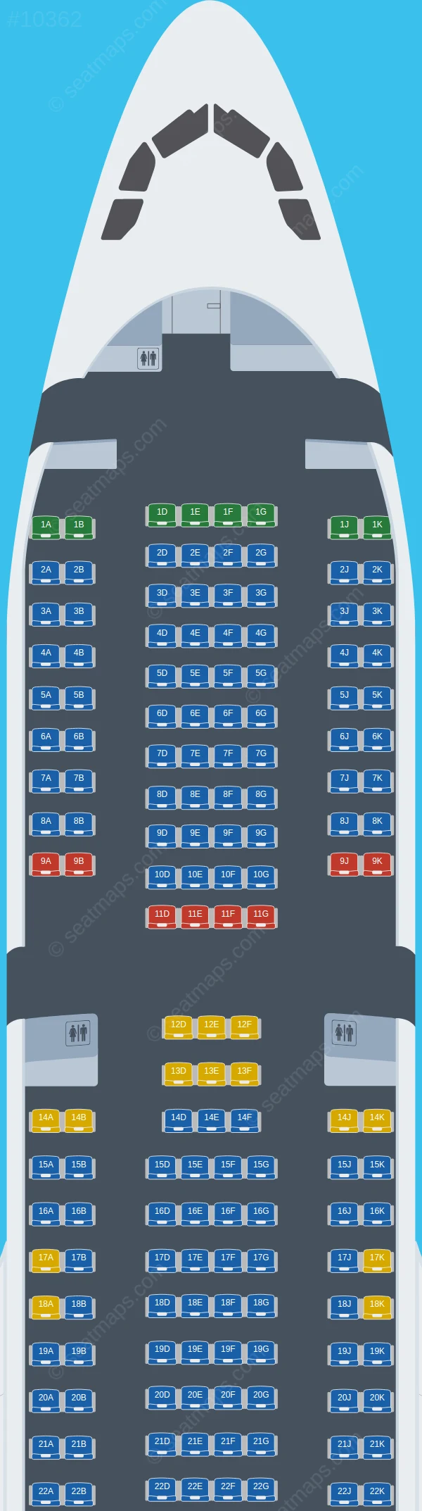 Nordwind Airlines Airbus A330-200 V.2 seatmap preview