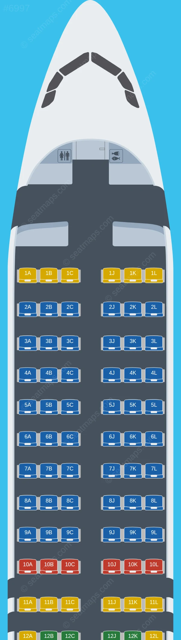 Loong Air Airbus A320neo seatmap preview