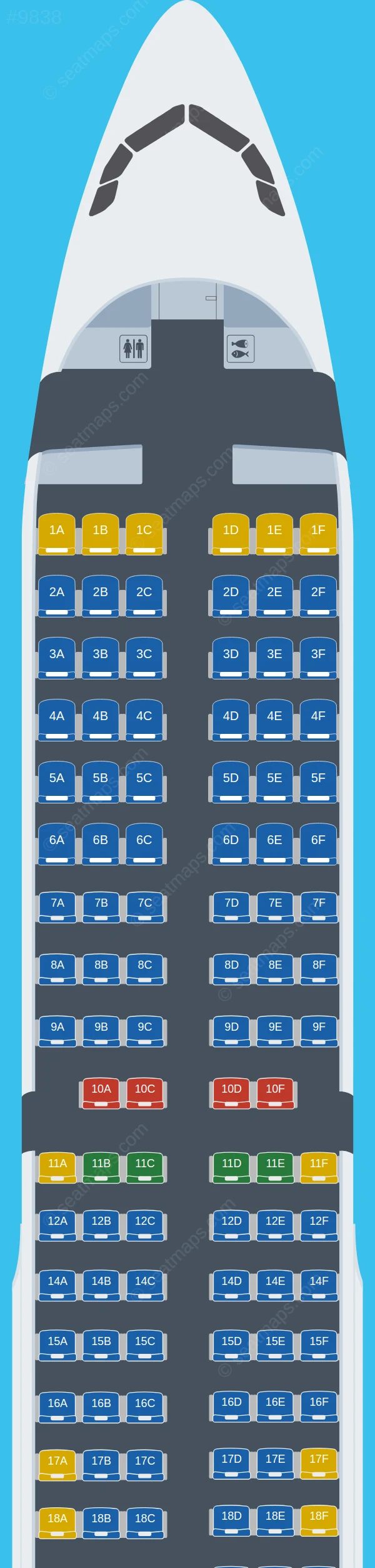 Iberia Airbus A321-200 seatmap preview