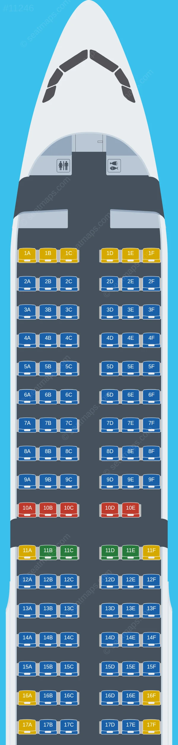 Southwind Airlines Airbus A321-200 seatmap preview