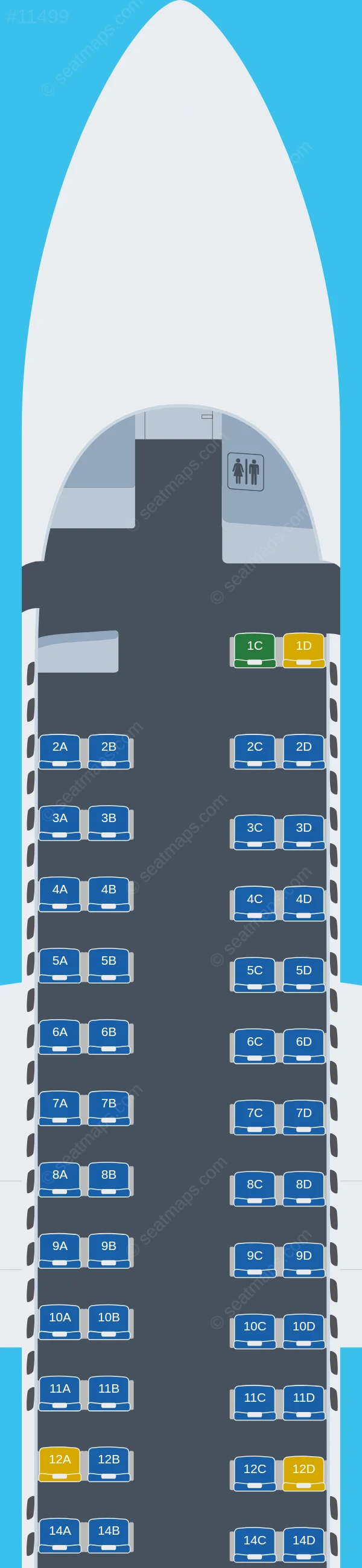 Philippine Airlines - PAL De Havilland Q400 seatmap preview