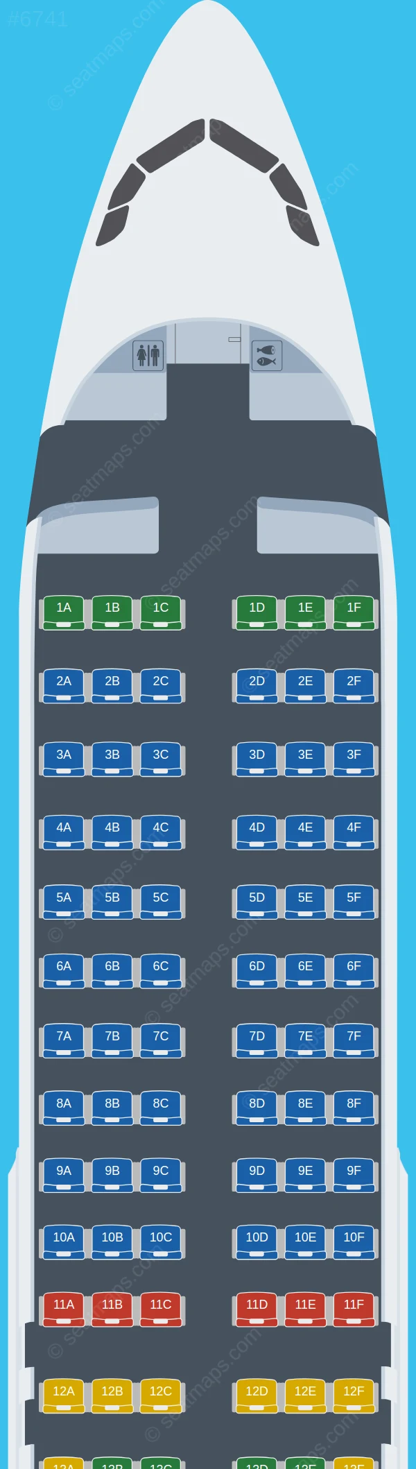 Myanmar Airways International Airbus A320-200 V.2 seatmap preview